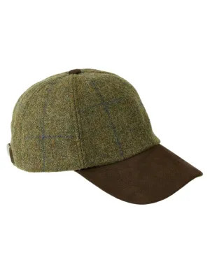 Accessories Heather Hats Heather Tyndrum British Tweed Leather Peak Baseball Cap
