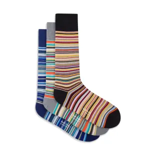 Accessories Paul Smith Paul Smith Signature 3 Pack Socks Multi