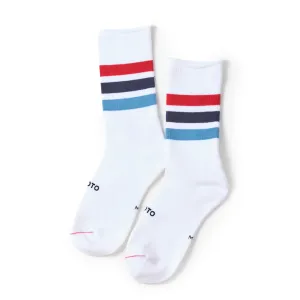 Accessories Rototo Rototo Fine Pile Striped Crew Socks Red  /  Blue  /  Light Blue
