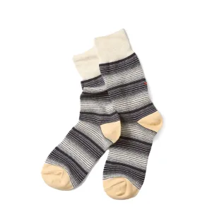 Accessories Rototo Rototo Multi Stripe Sock Charcoal