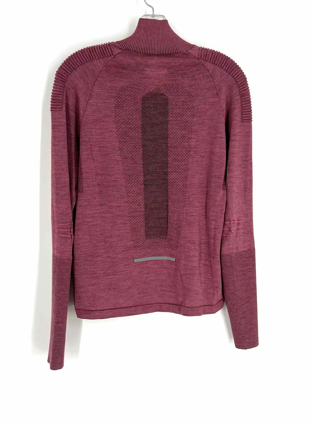 Adidas Size XS Dusty Rose/Black Ribbed Wool Blend NEW Designer Top-Long Sleeve