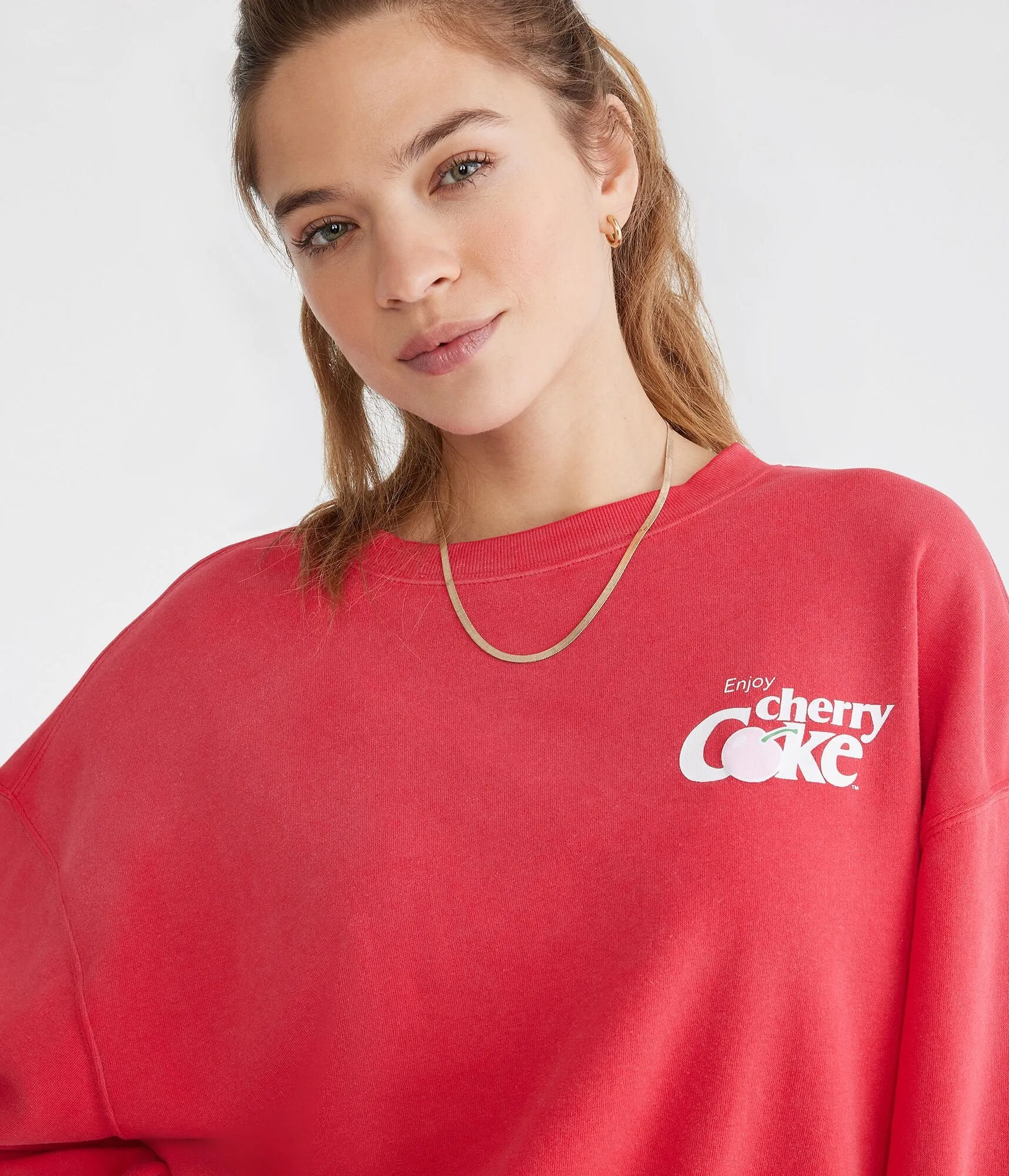 Aeropostale Cherry Coke Oversized Crew Sweatshirt