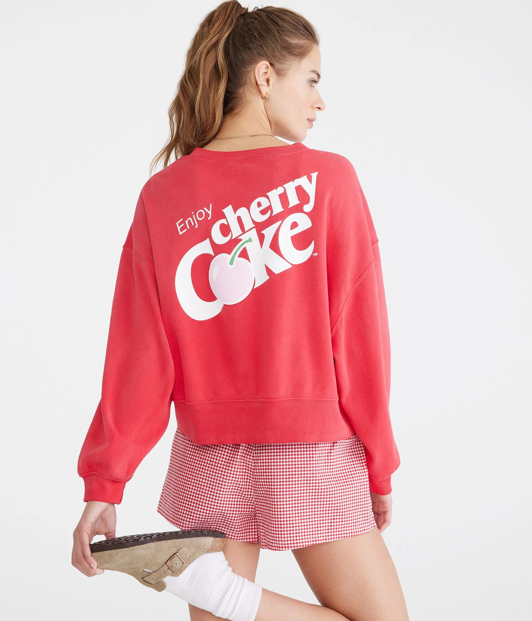 Aeropostale Cherry Coke Oversized Crew Sweatshirt