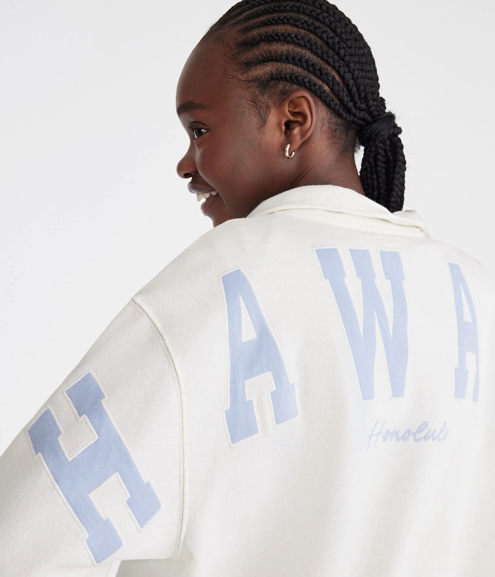 Aeropostale Hawaii Oversized Quarter-Zip Sweatshirt