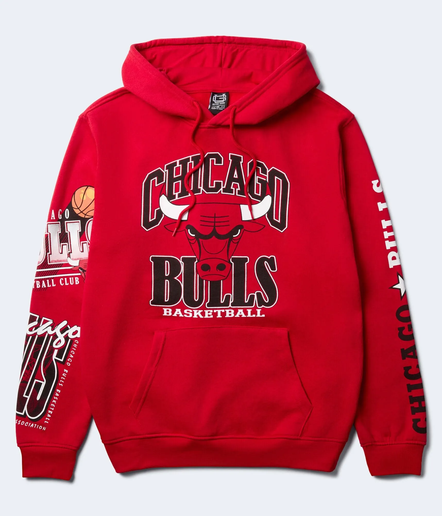 Aeropostale Mens' Chicago Bulls Basketball Pullover Hoodie -  - Size L - Cotton - Teen Fashion & Clothing Red Aeropostale