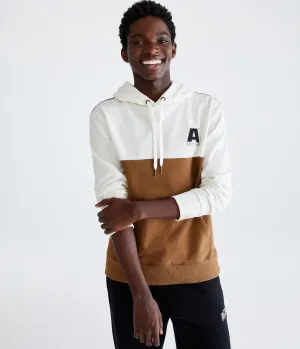 Aeropostale Mens' Colorblock Heritage Pullover Hoodie - White - Size XXL - Cotton - Teen Fashion & Clothing Cream Aeropostale