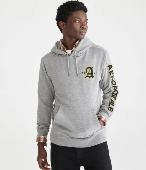 Aeropostale Mens' Gothic Aeropostale Logo Pullover Hoodie - Grey - Size L - Cotton - Teen Fashion & Clothing Med Hthr Grey Aeropostale