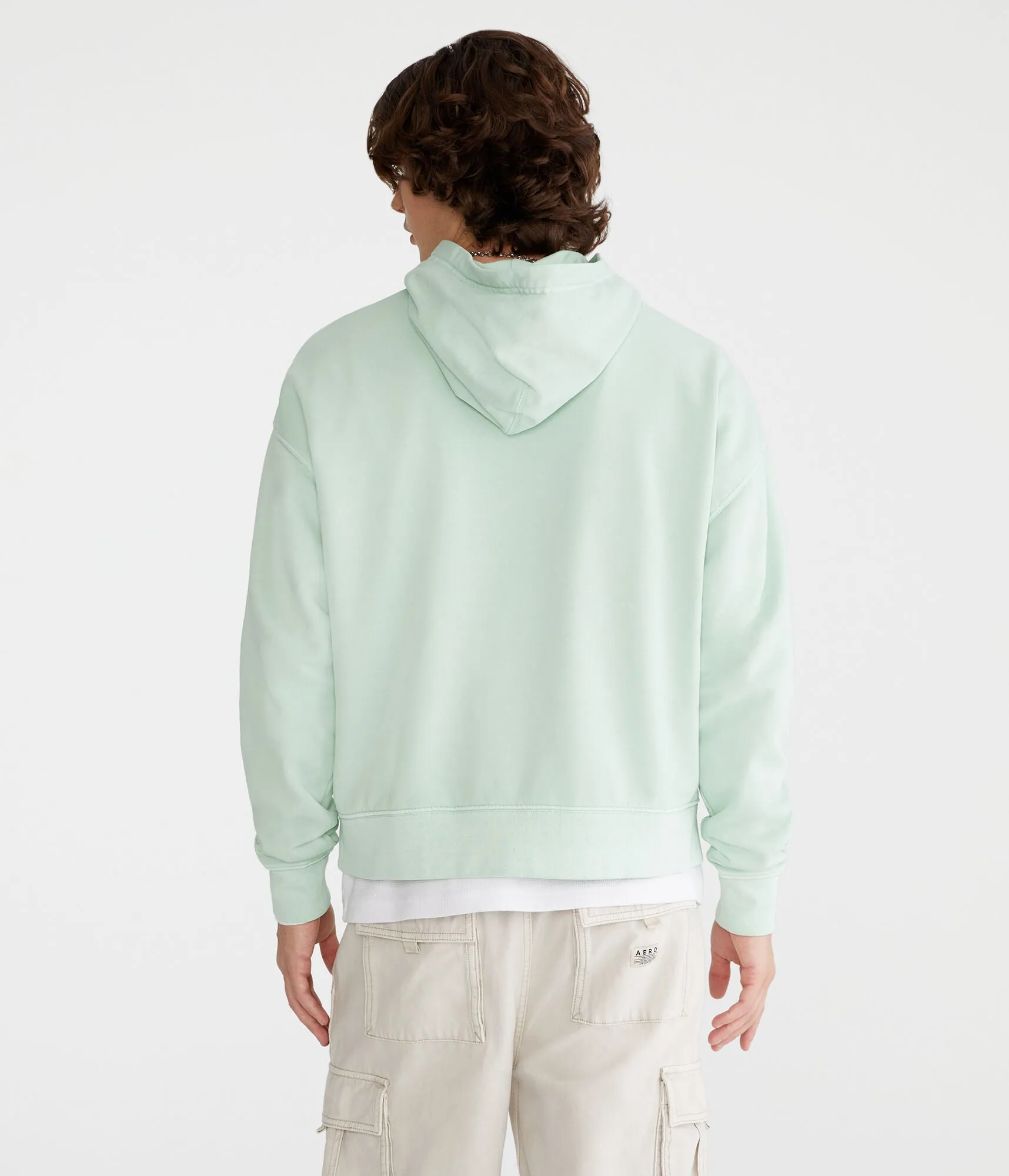 Aeropostale Tonal Logo Boxy Terry Pullover Hoodie