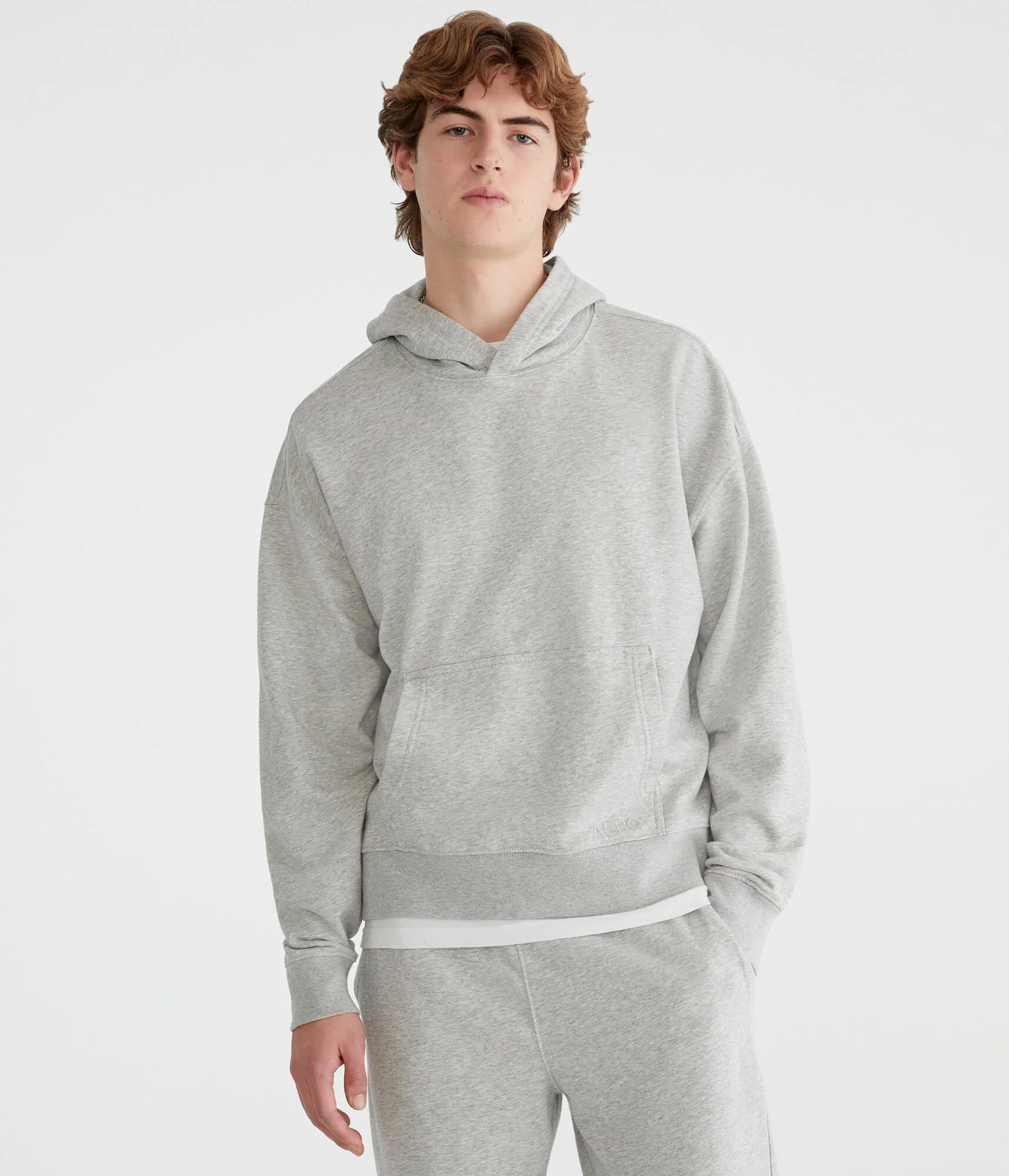 Aeropostale Tonal Logo Boxy Terry Pullover Hoodie