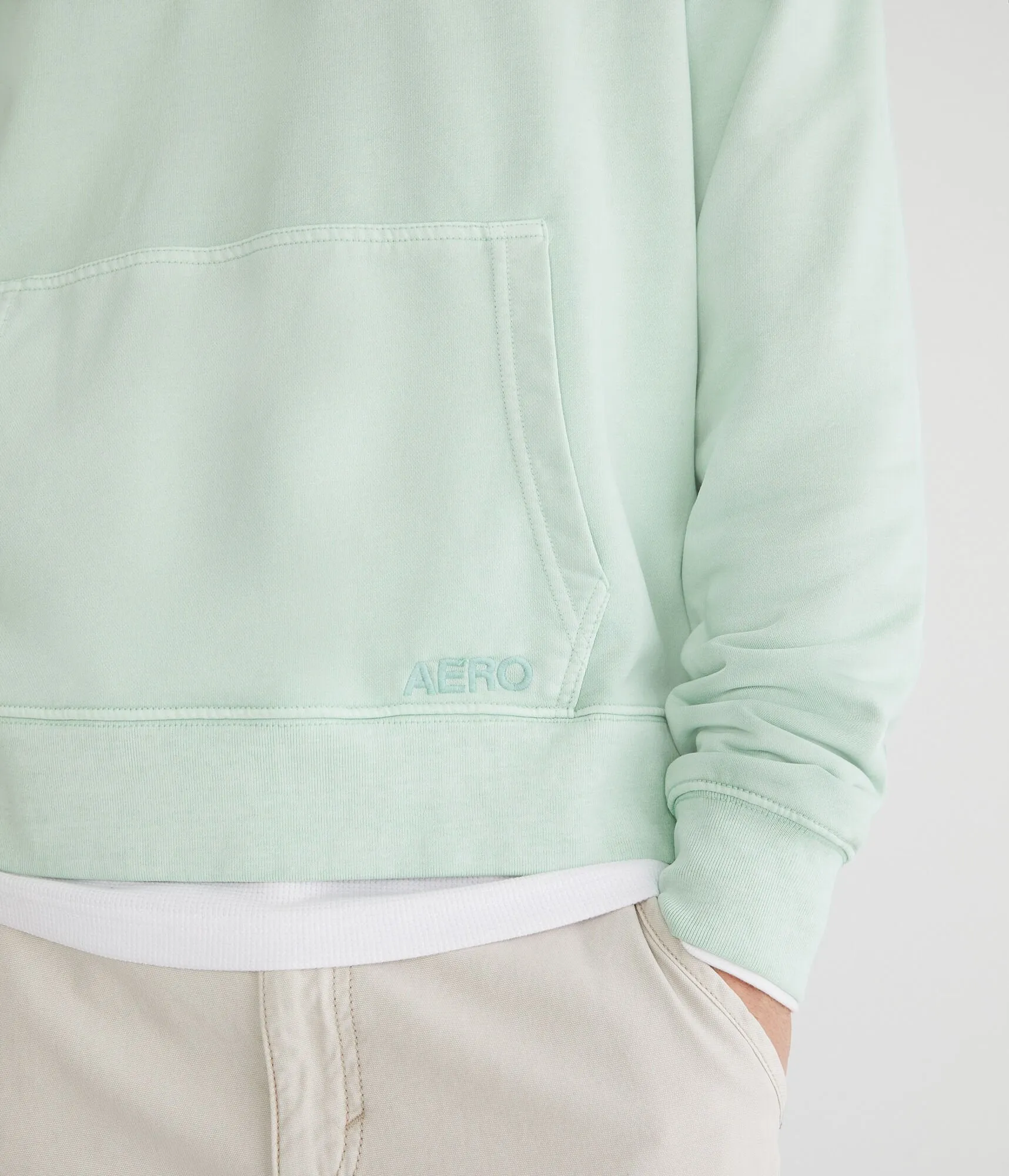Aeropostale Tonal Logo Boxy Terry Pullover Hoodie