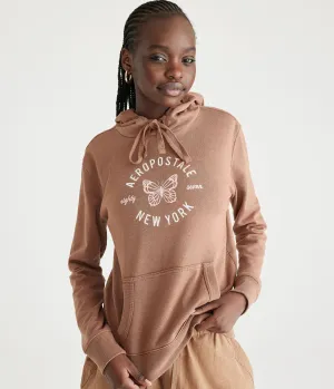 Aeropostale Womens' Aeropostale New York Butterfly Pullover Hoodie - Brown - Size XXL - Cotton - Teen Fashion & Clothing Cinnamon Aeropostale