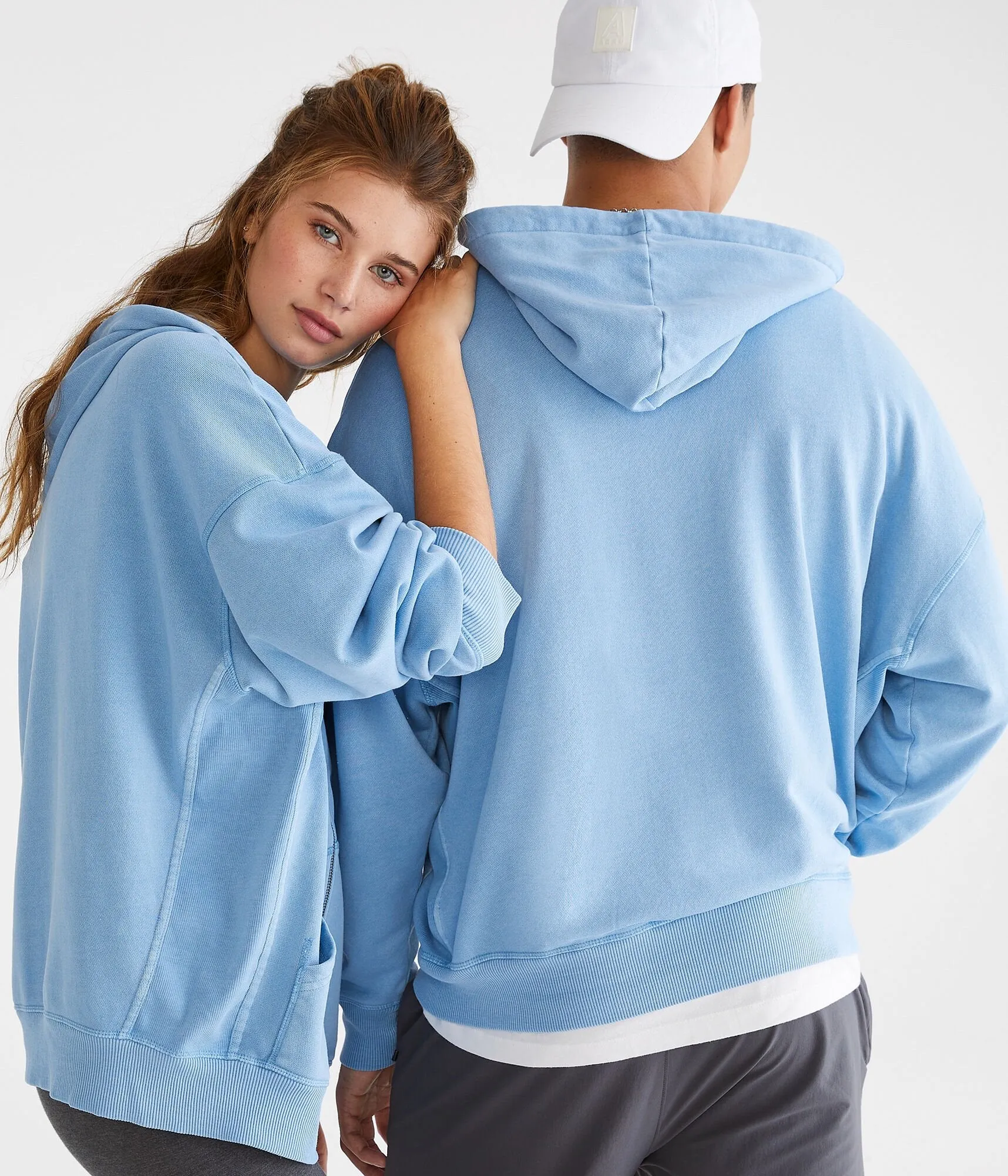 Aeropostale Womens' Essentials Full-Zip Hoodie - Blue - Size XL - Cotton - Teen Fashion & Clothing Electro Blue Aeropostale