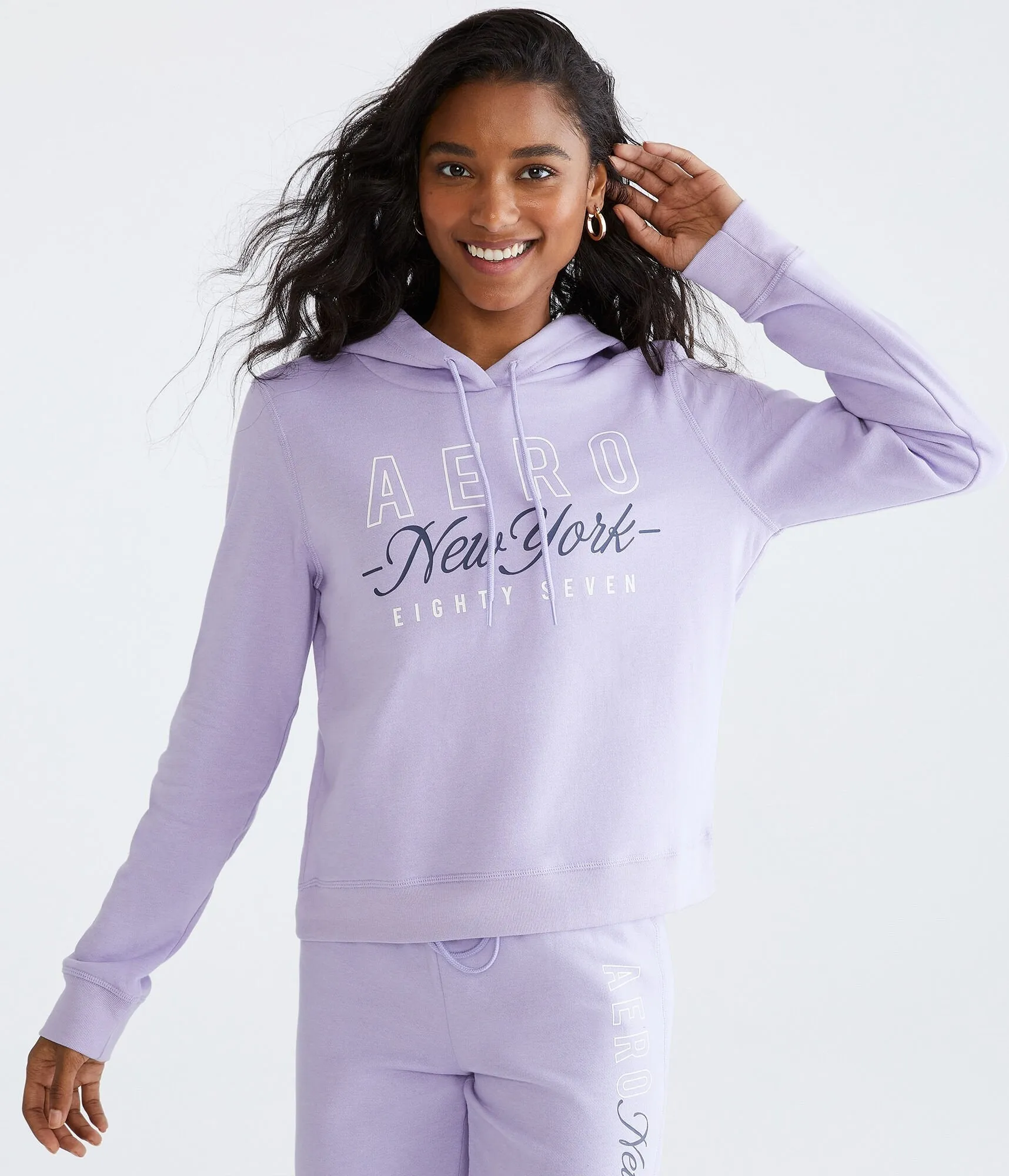 Aeropostale Womens' New York Pullover Hoodie - Light Purple - Size M - Cotton - Teen Fashion & Clothing Lilac Bubble Aeropostale