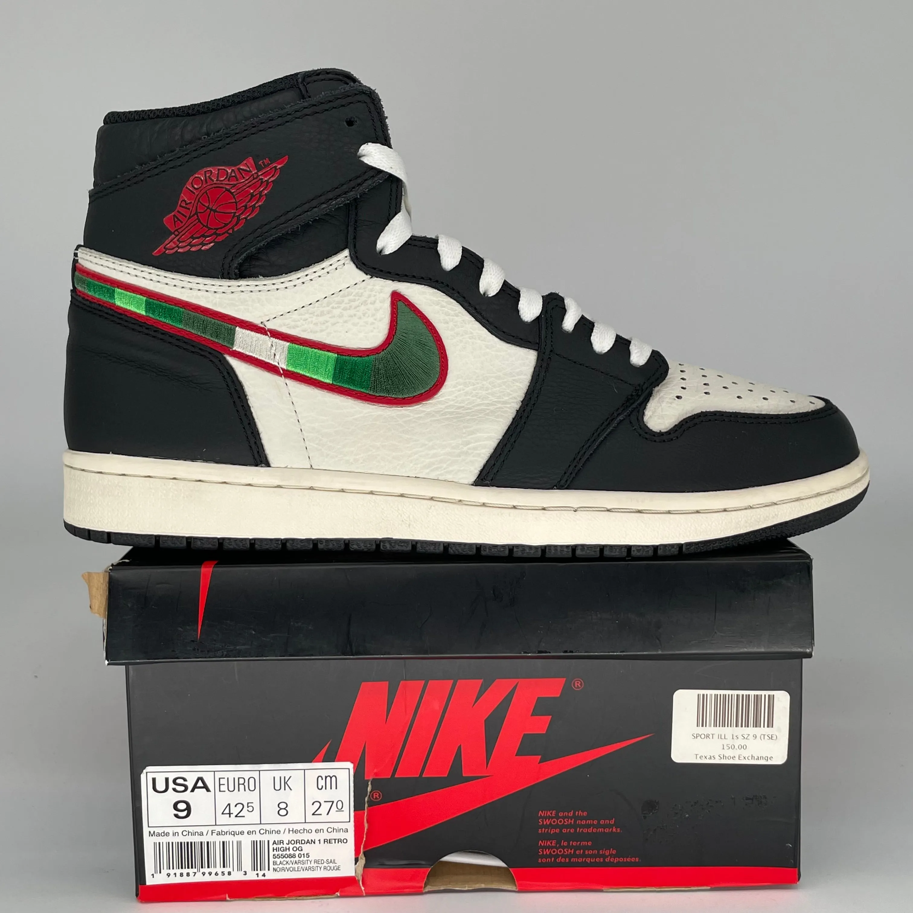 AIR JORDAN 1 SPORTS ILLUSTRATED SIZE 9 555088-015