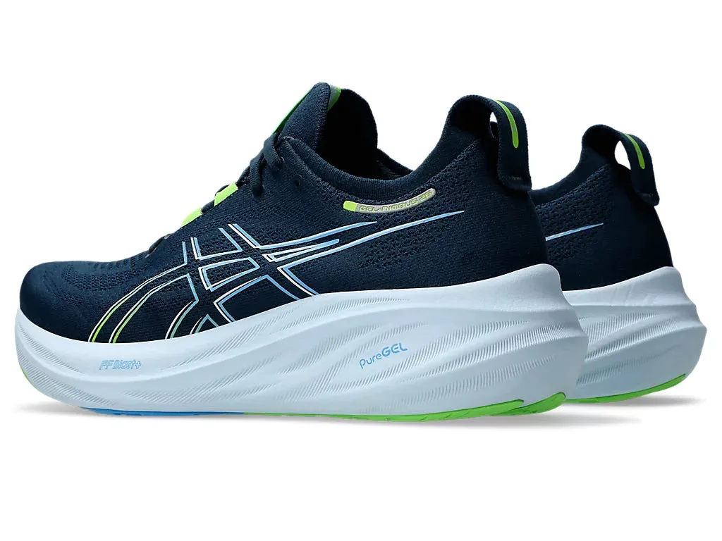 Asics Mens Gel Nimbus 26 - French Blue/Electric Lime (1011B794-400) Asics	Running Shoes