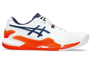 Asics Mens Gel Resolution 9 Wide-White/Blue Expanse (1041A376-102) Asics	Running Shoes