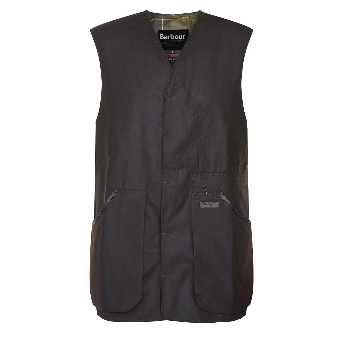 Barbour Alwinton Waxed Gilet Olive Clothing Barbour