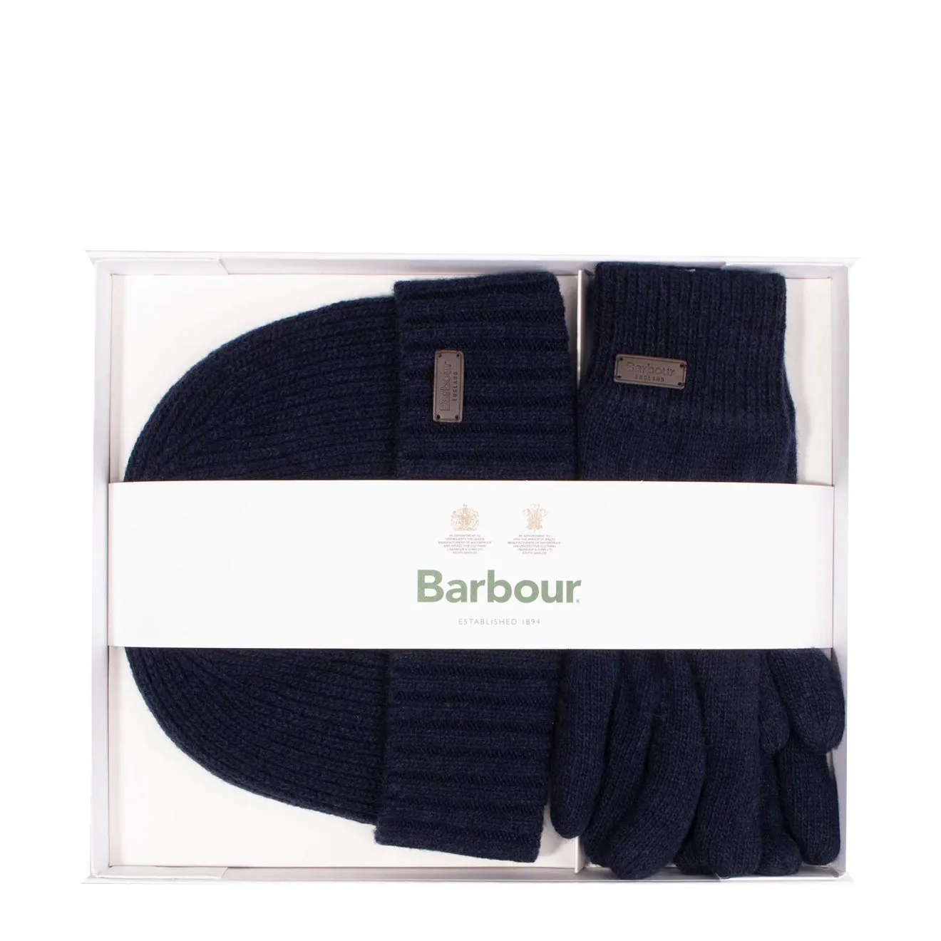 Barbour Carlton Beanie & Gloves Gift Set Navy Clothing Barbour