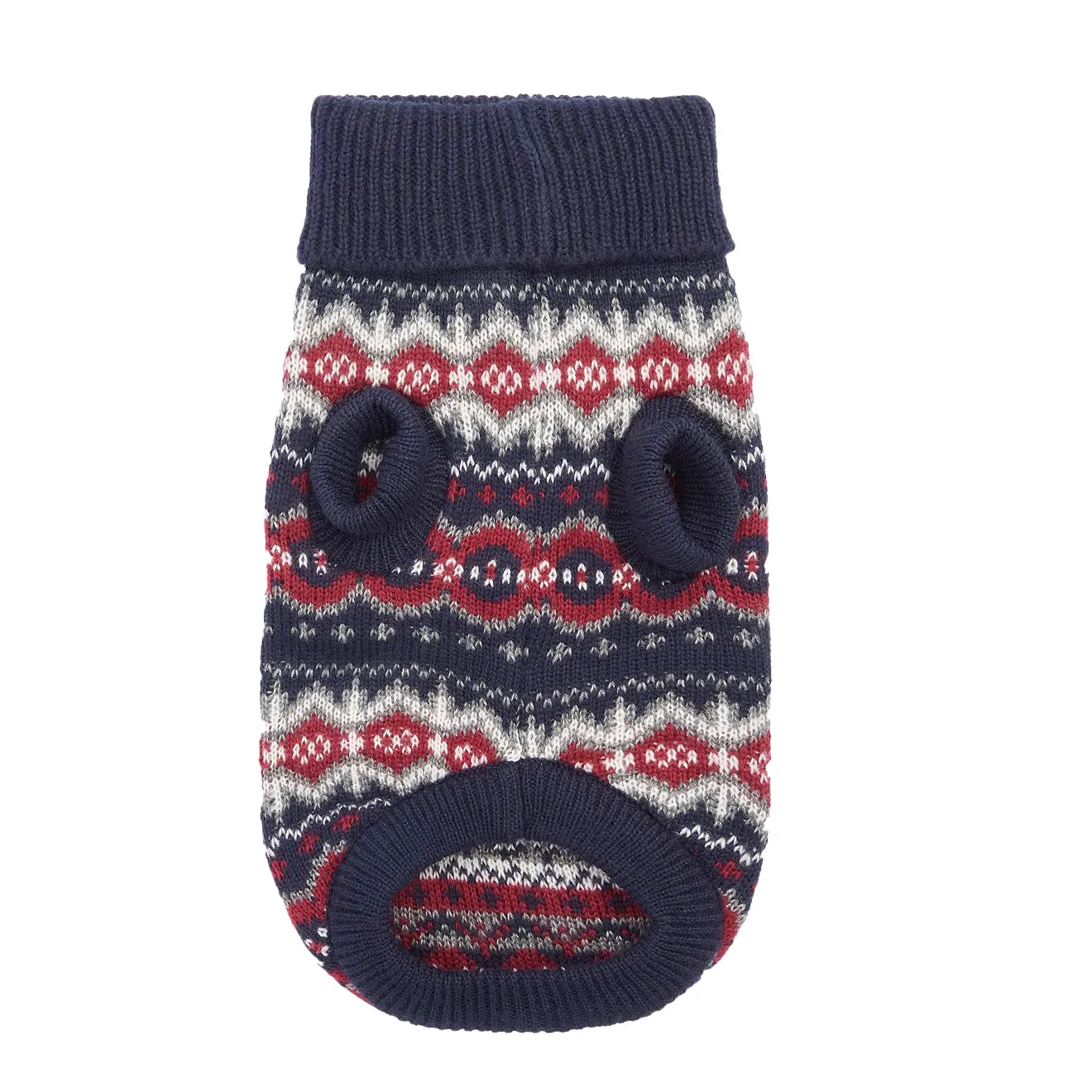 Barbour Case Fairisle Dog Jumper Blue Granite Clothing Barbour