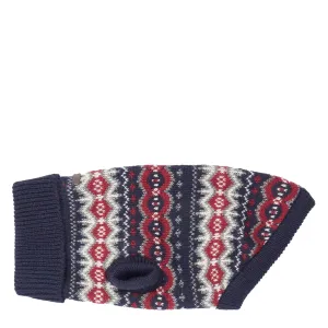 Barbour Case Fairisle Dog Jumper Blue Granite Clothing Barbour