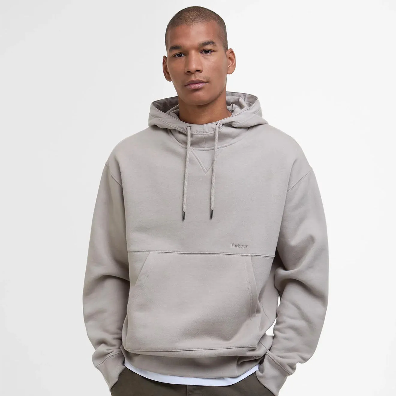 Barbour Yalding Hooded Sweatshirt Concrete Clothing Barbour