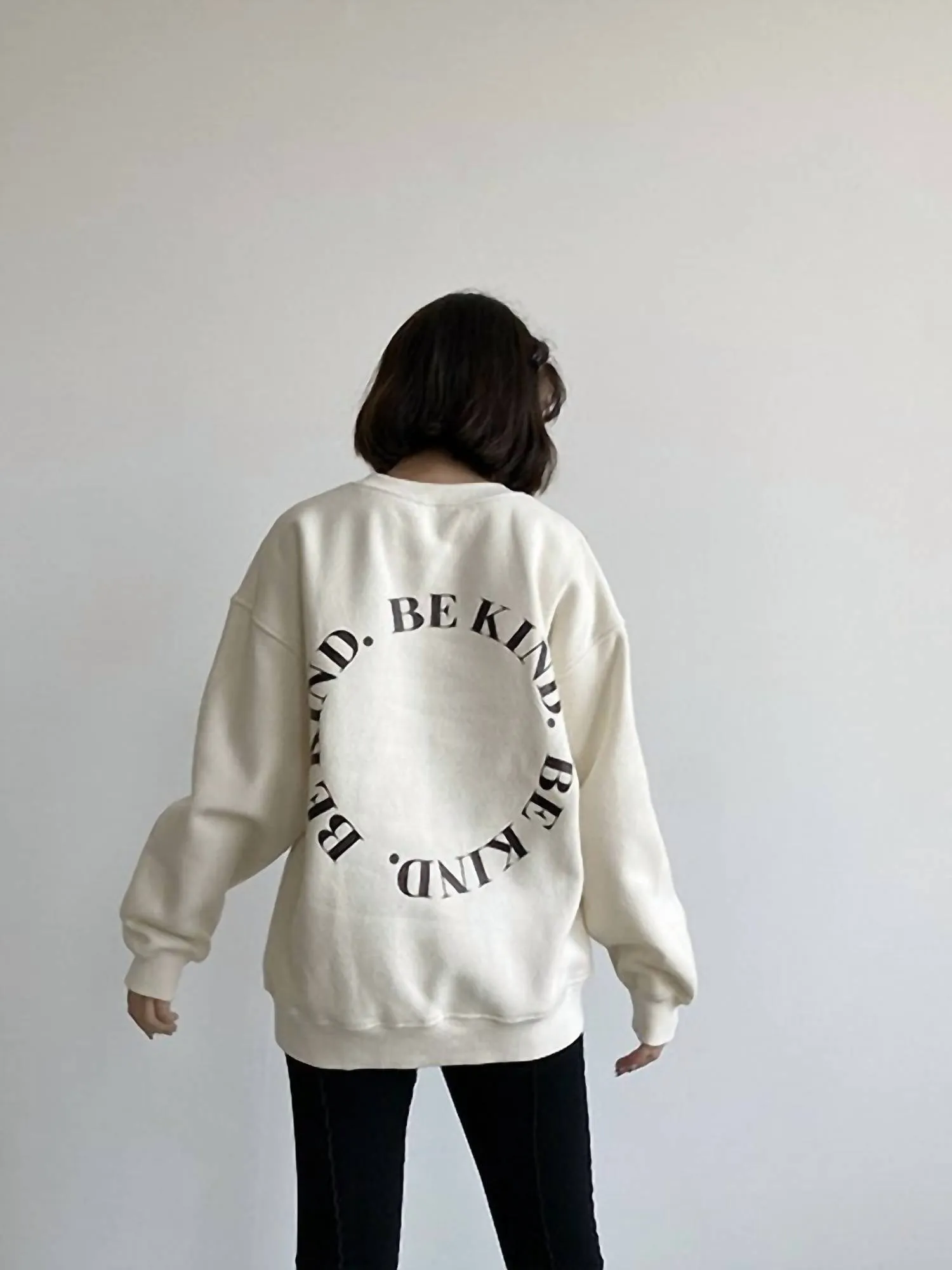 Be Kind Crewneck Sweatshirt In Cream