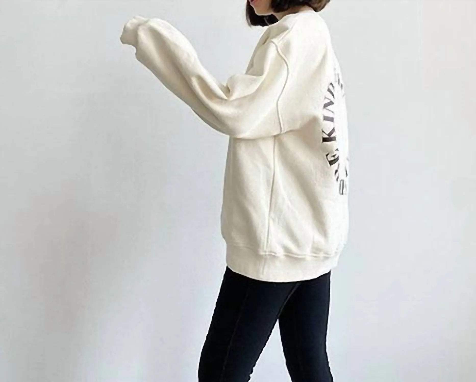 Be Kind Crewneck Sweatshirt In Cream
