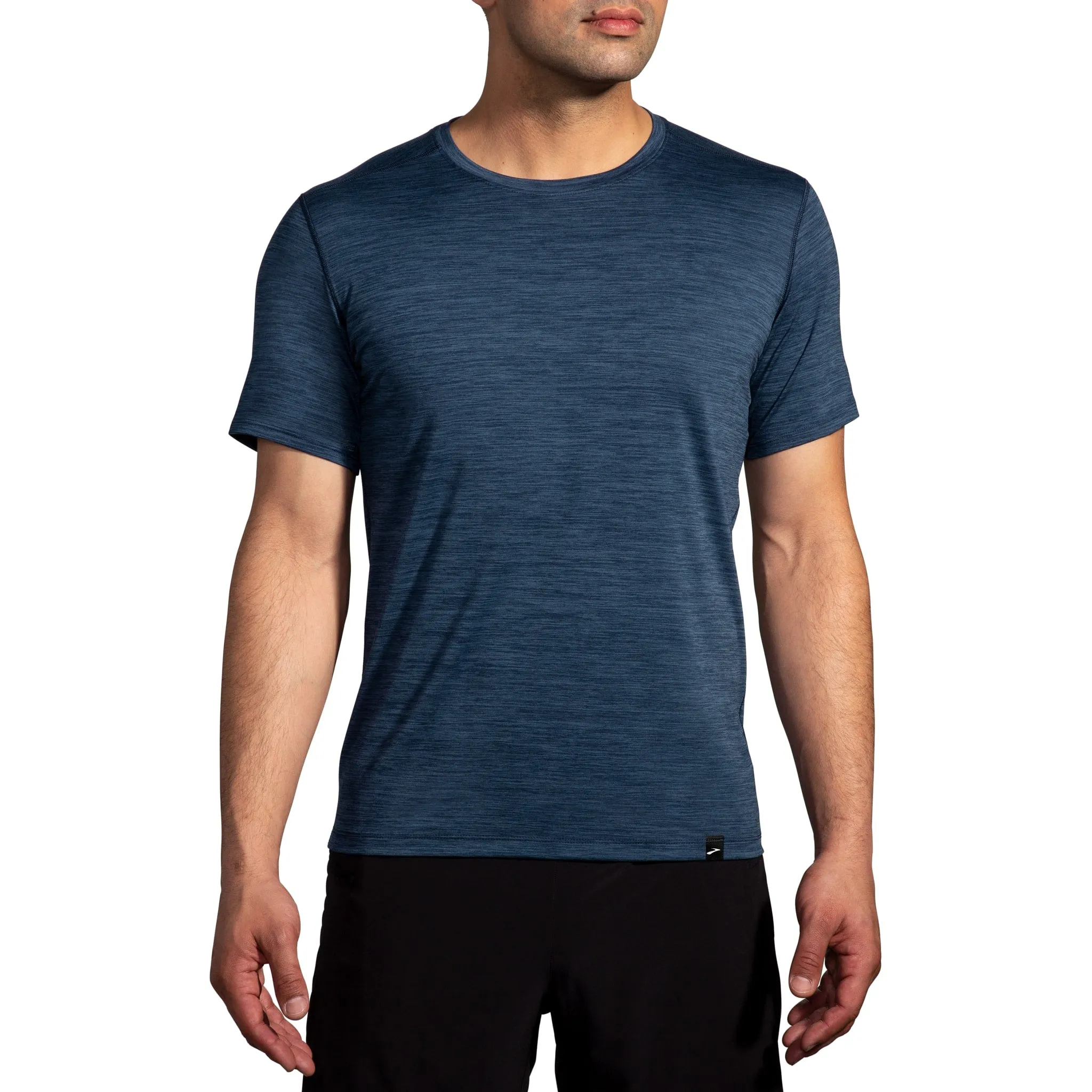 Brooks Luxe Short Sleeve - Htr Blue Slate - MEN (211498412) Brooks