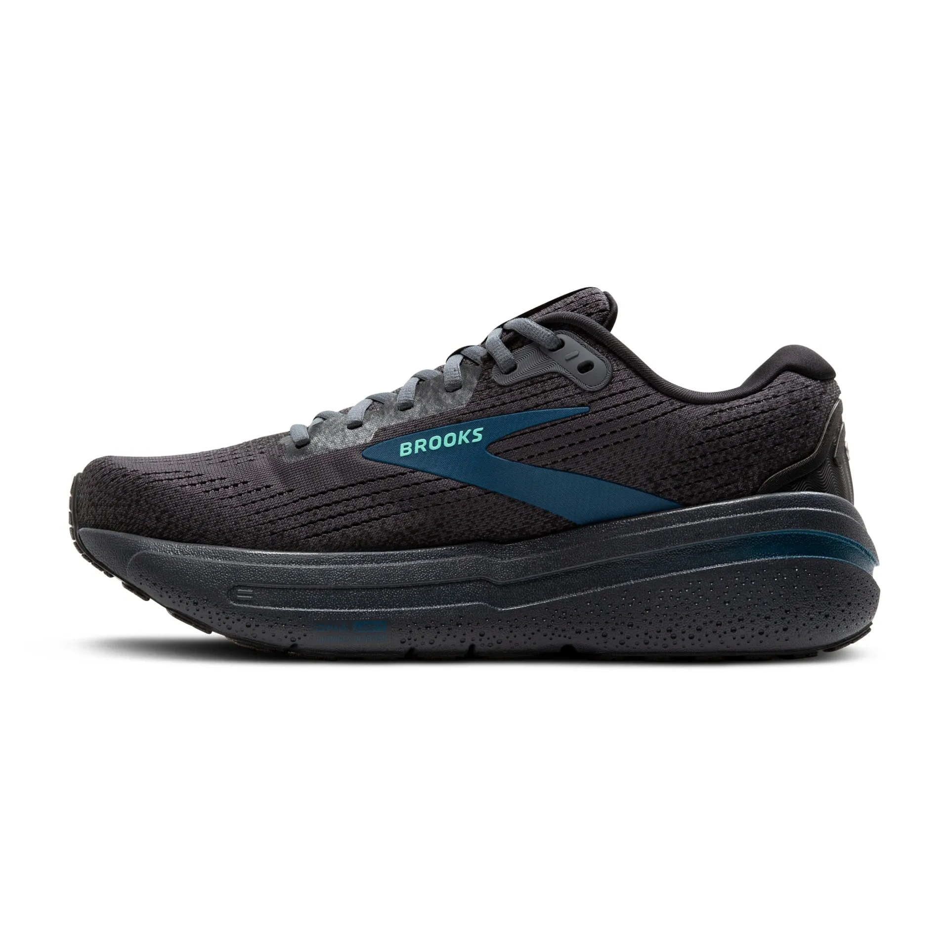 Brooks Mens Ghost Max 2 Wide- Ebony/Cockatoo/Blue Sapphire (1104312E081) Brooks