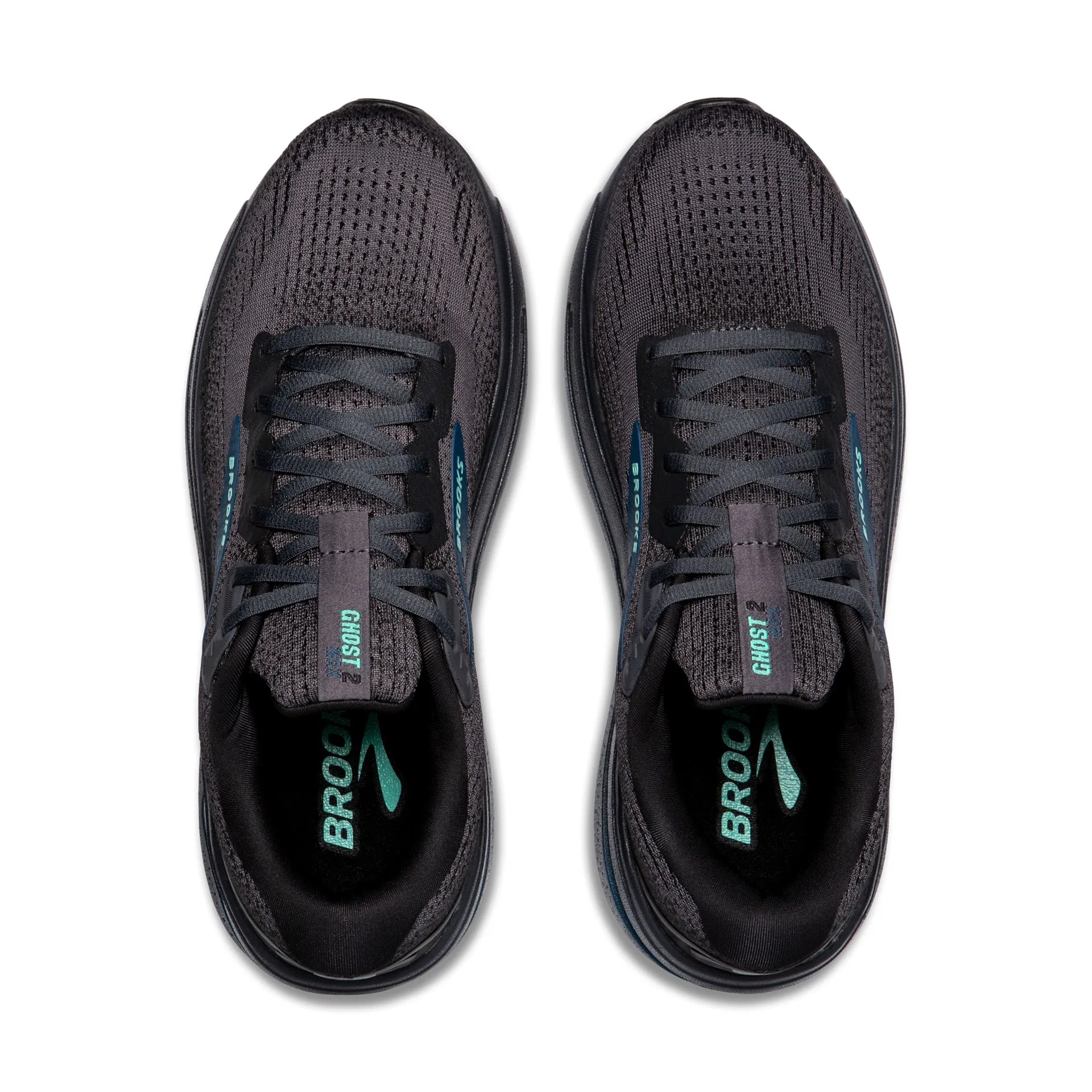 Brooks Mens Ghost Max 2 Wide- Ebony/Cockatoo/Blue Sapphire (1104312E081) Brooks