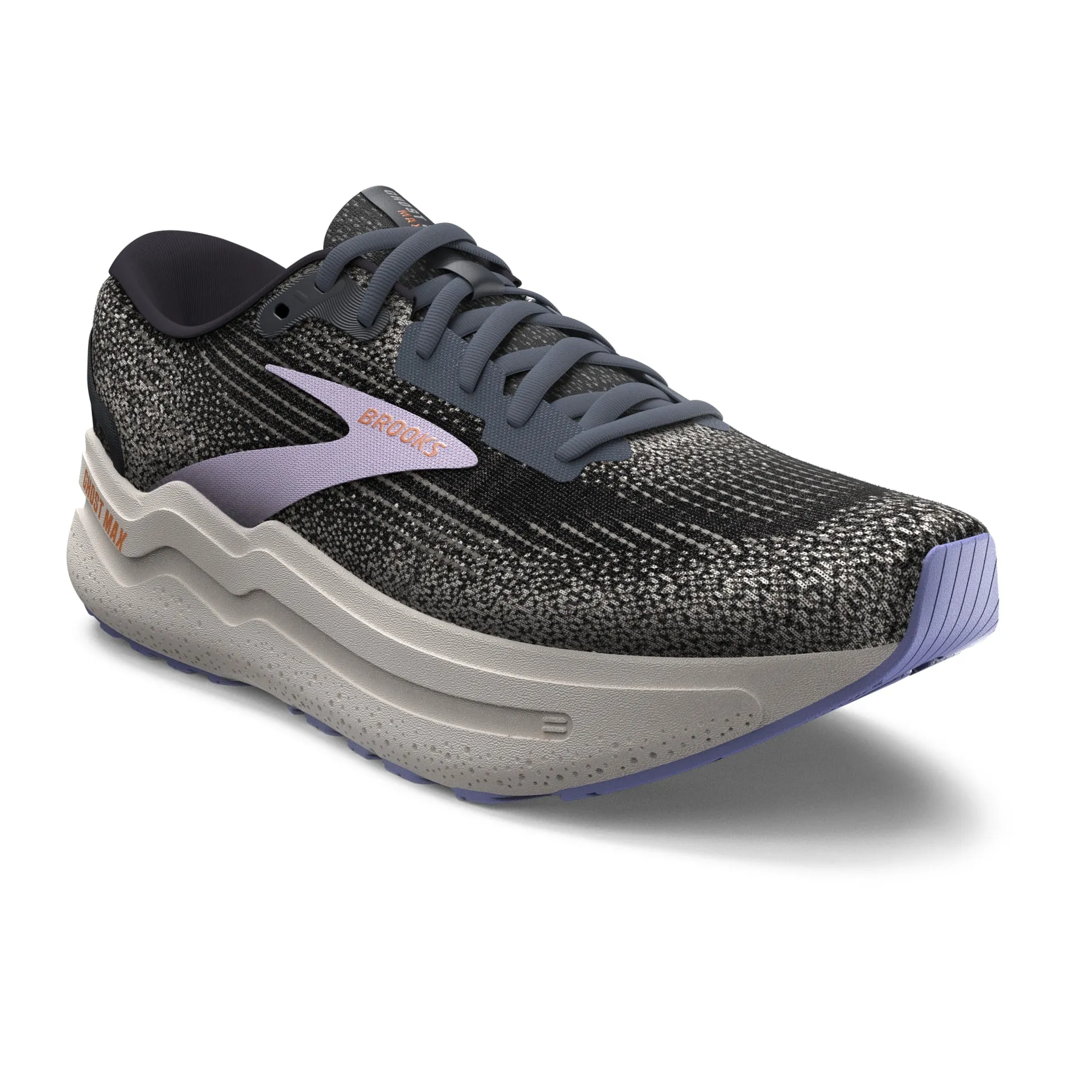 Brooks Womens Ghost Max 2- Ebony/Sweet Lavender/Alloy (1204201B005) Brooks