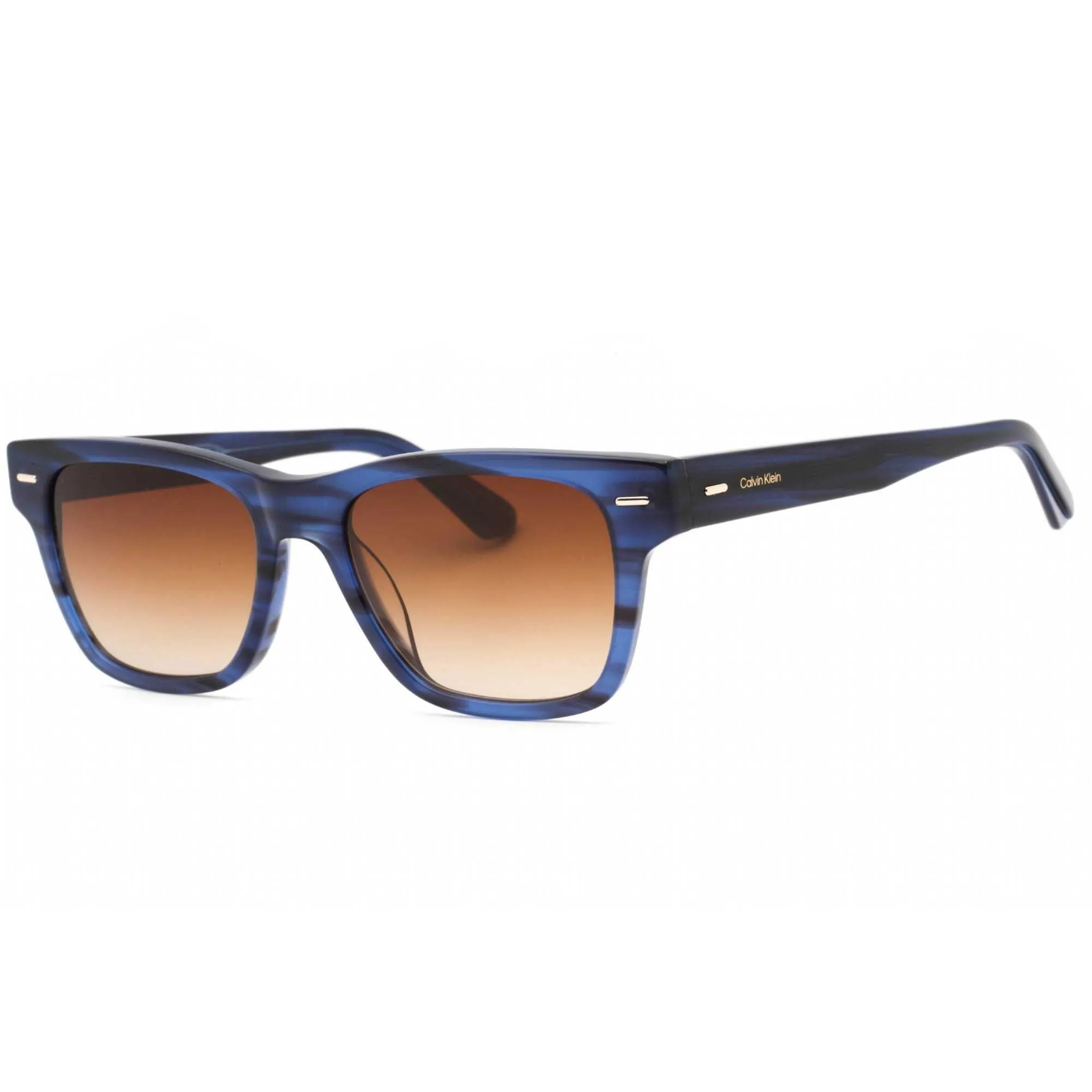 Calvin Klein Men's Sunglasses - Striped Blue Acetate Square Full Rim | CK21528S 416 Calvin Klein Sunglasses