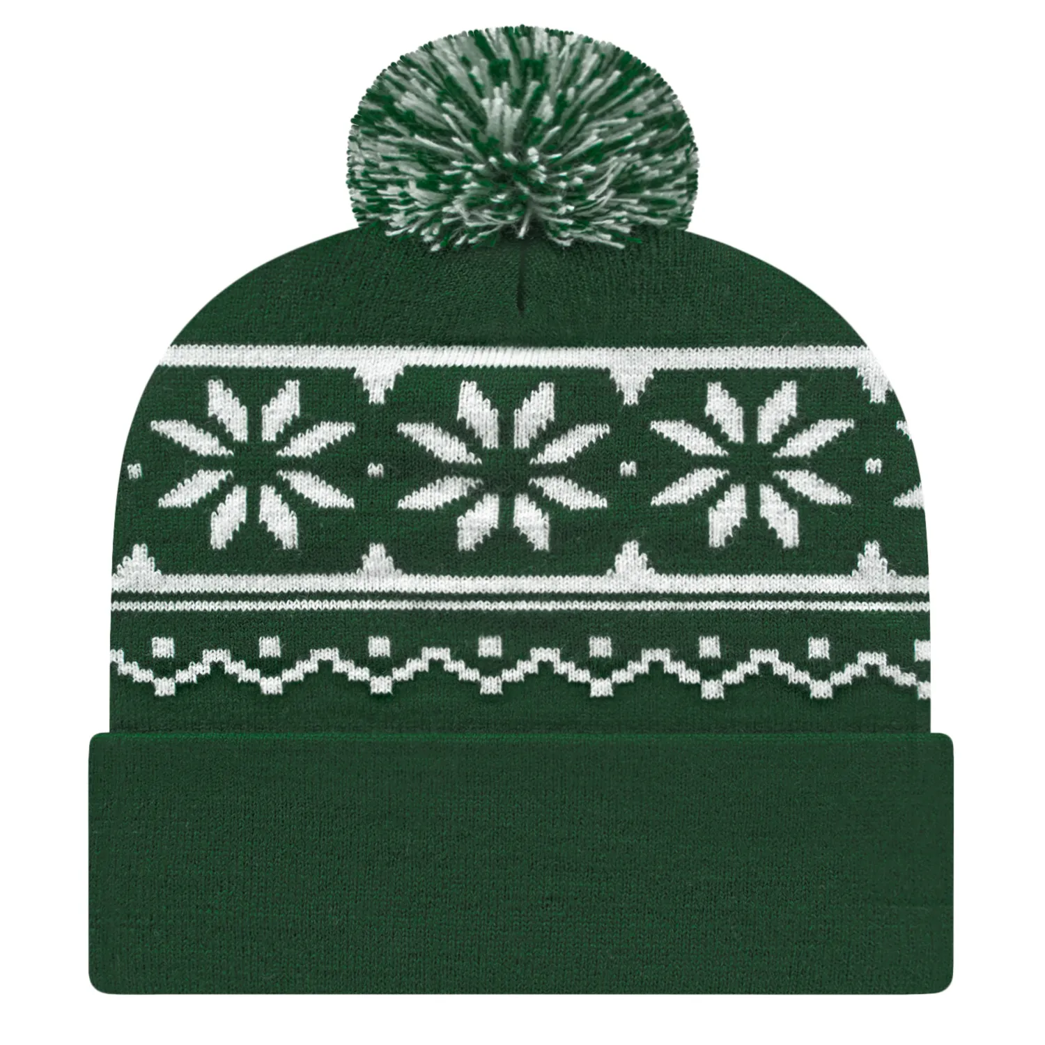 Cap America Caps Snowflake Knit Cap with Cuff