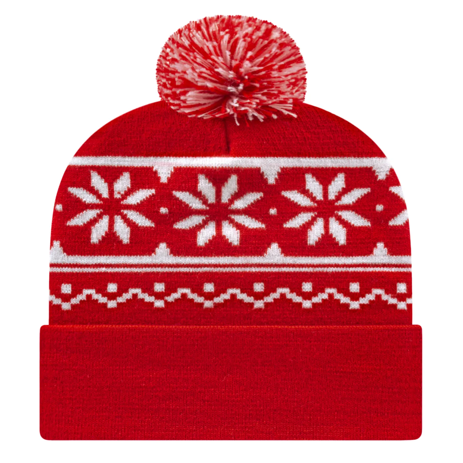 Cap America Caps Snowflake Knit Cap with Cuff