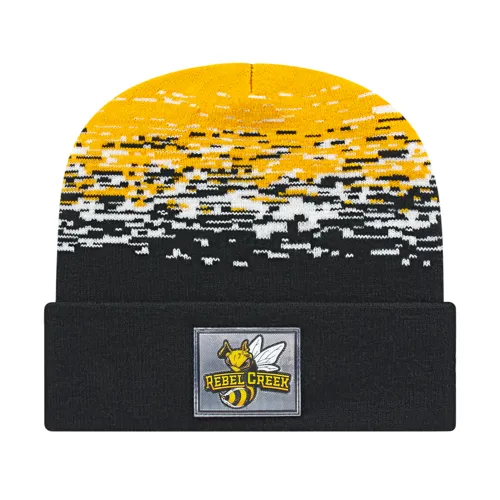 Cap America Caps Static Pattern Knit Cap with Cuff