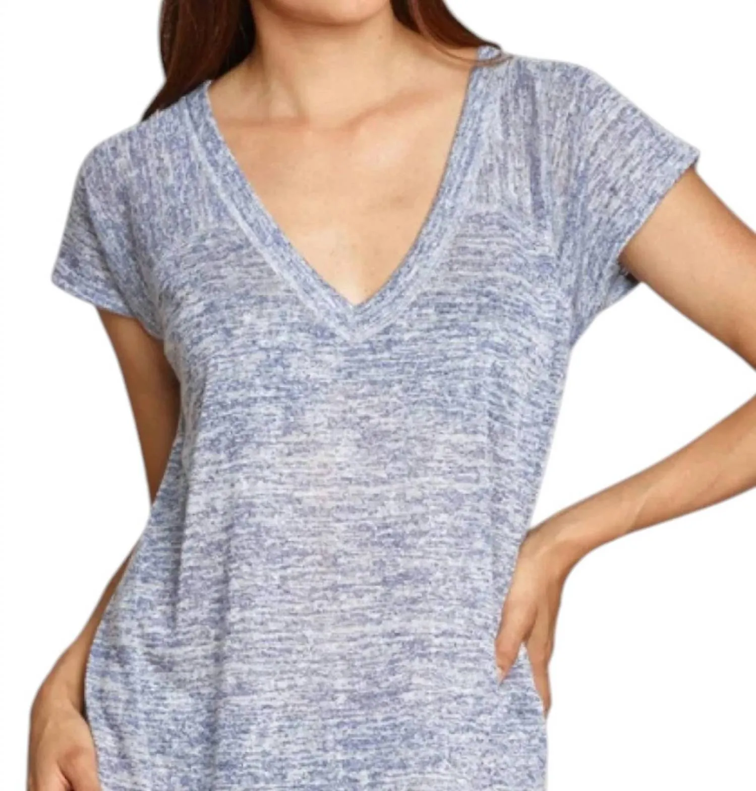 Cap Sleeve High Low Tunic Top In Jor Summer Breeze