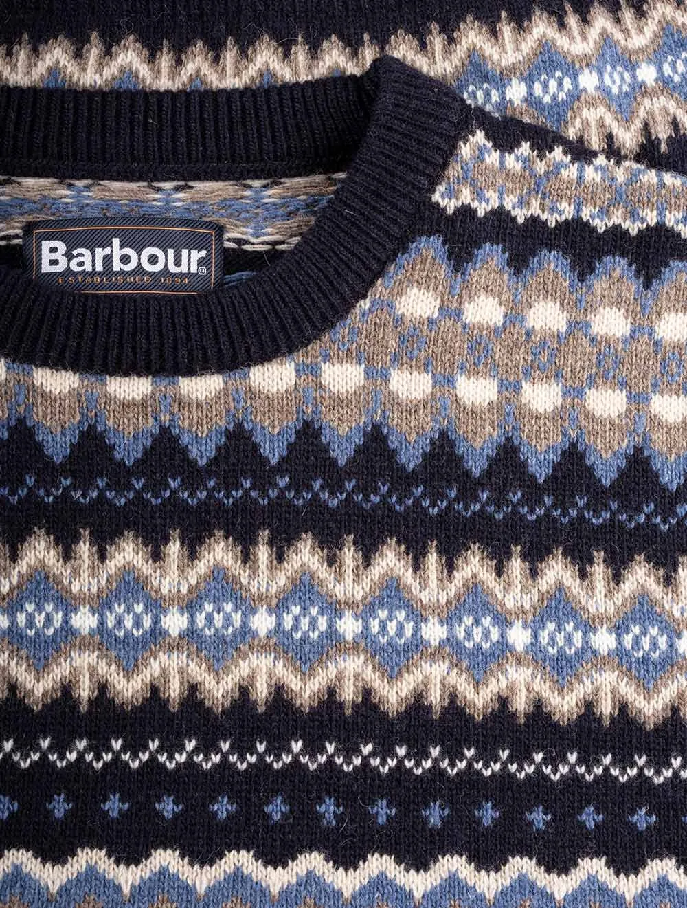 Case Fair Isle Crew Jumper Blue
