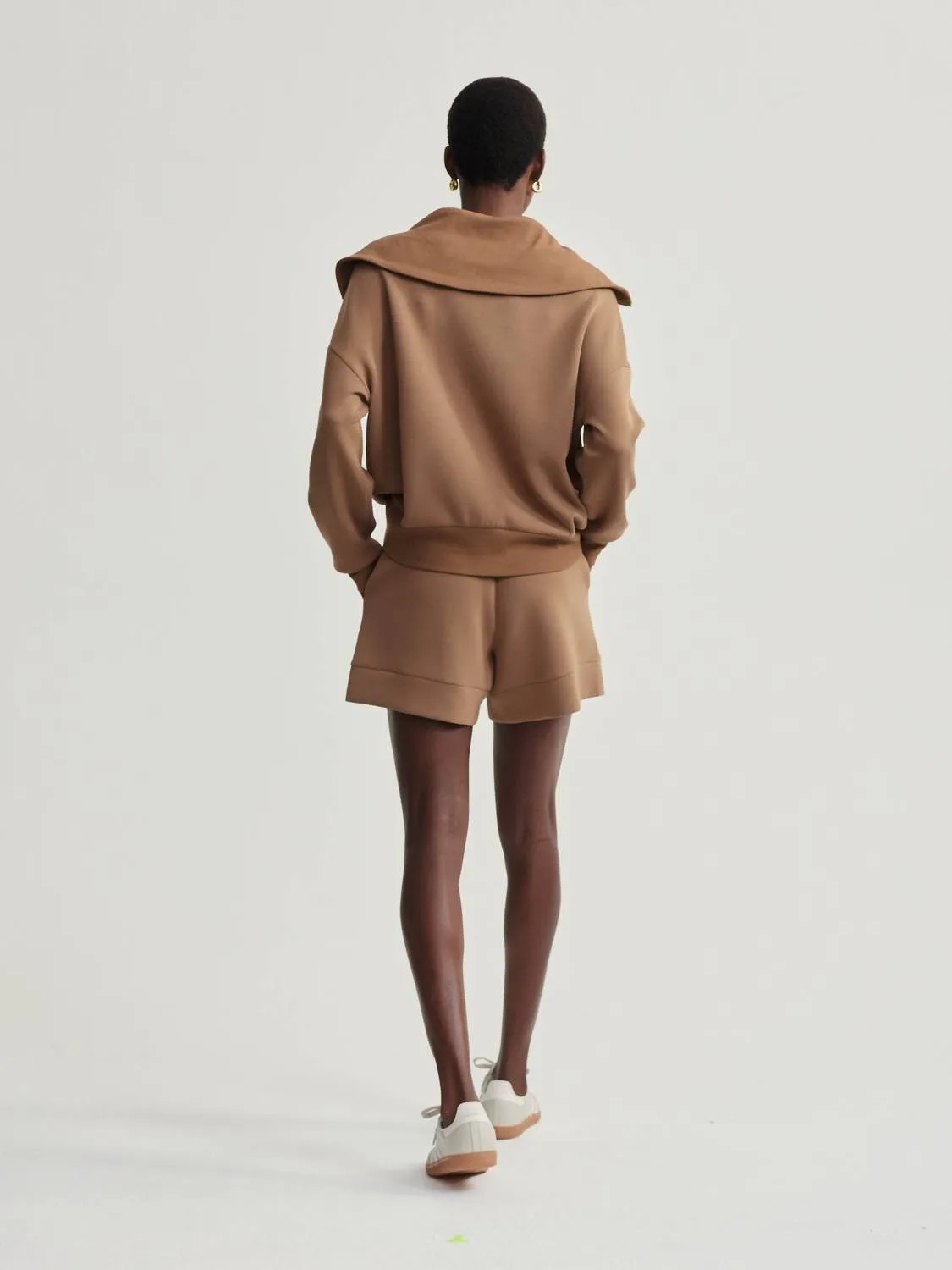 Catherine Half Zip Sweatshirt In Golden Bronze