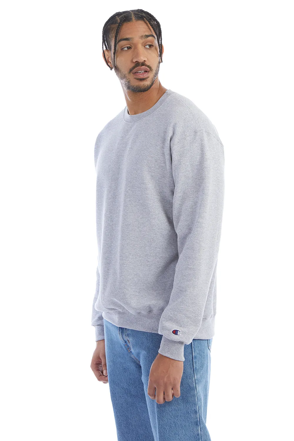 Champion Mens Double Dry Eco Moisture Wicking Fleece Crewneck Sweatshirt - Light Steel Grey