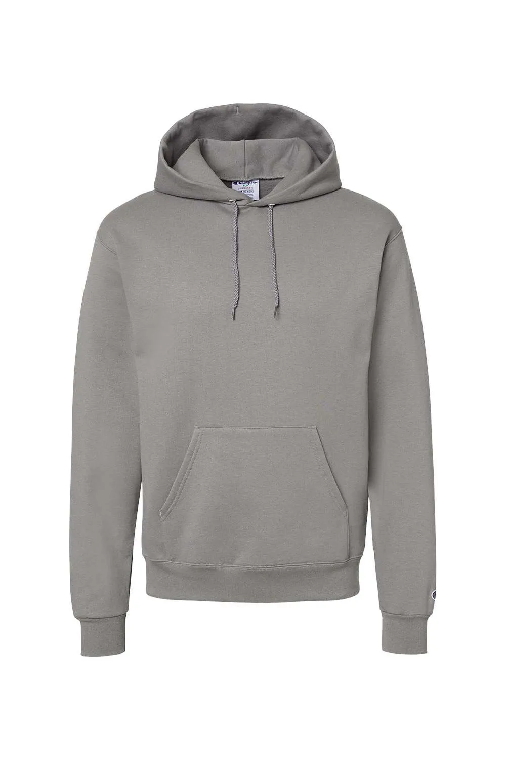 Champion Mens Double Dry Eco Moisture Wicking Fleece Hooded Sweatshirt Hoodie w/ Pouch Pocket - Stone Grey
