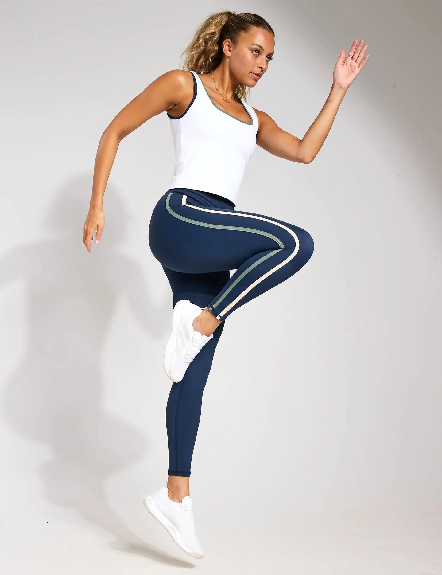 Chelsea Side Stripe Legging - Navy Blue