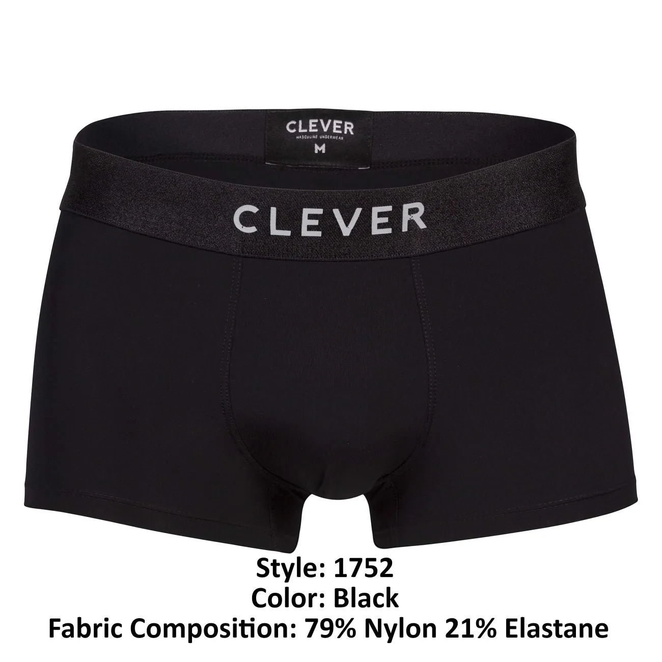 Clothing_Clever_Mens Underwear Clever 1752 Victor Trunks Color Black