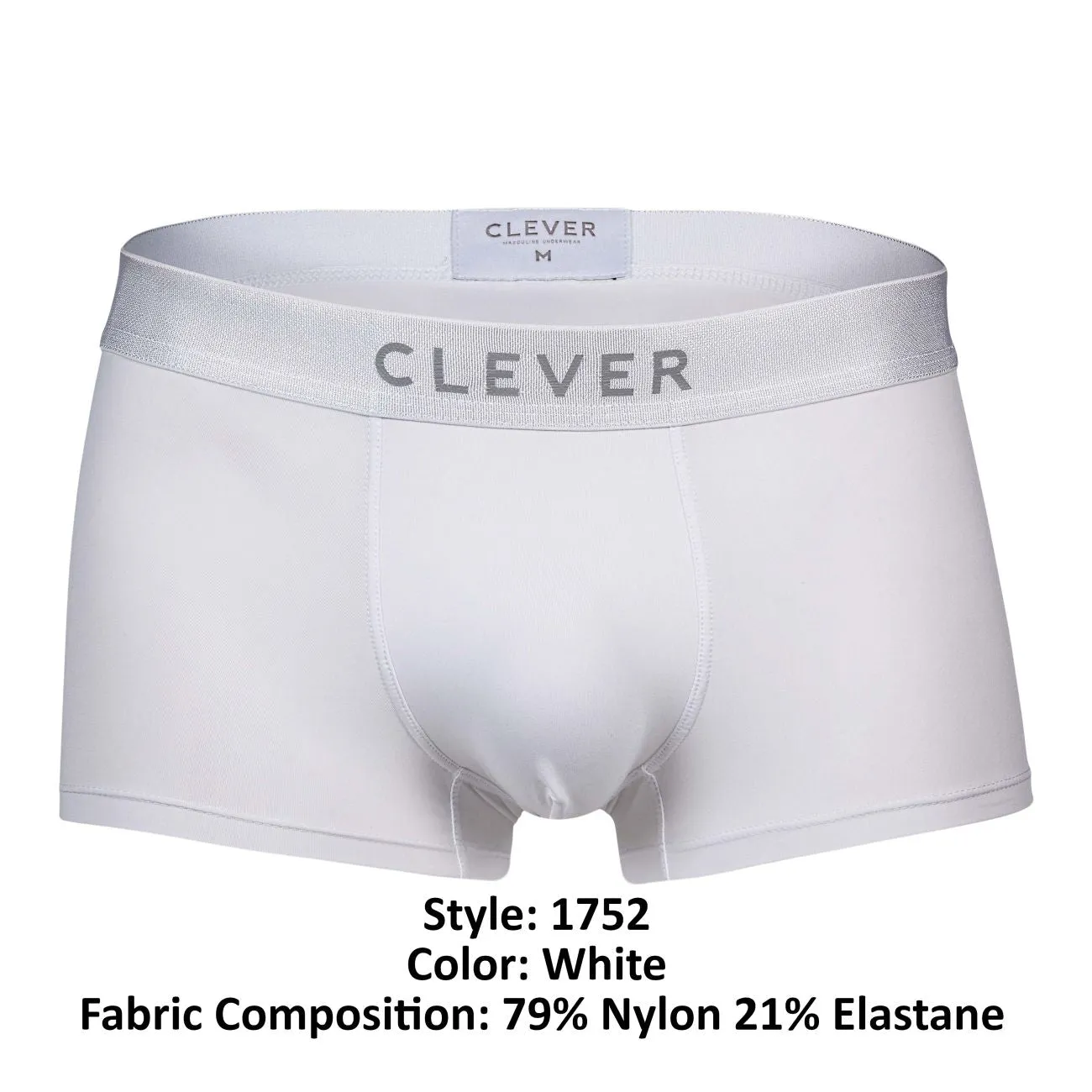 Clothing_Clever_Mens Underwear Clever 1752 Victor Trunks Color White