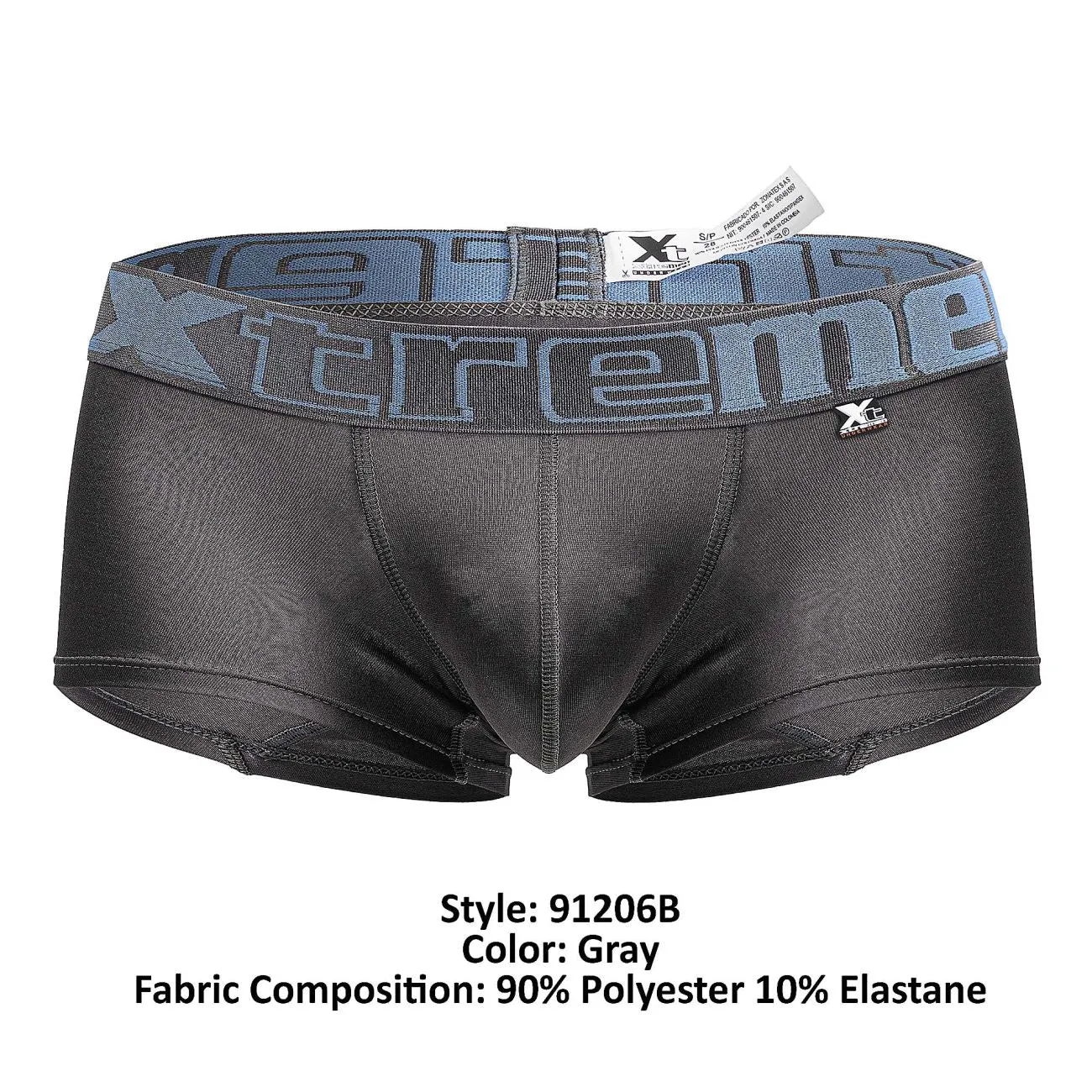 Clothing_Xtremen_Underwear Xtremen 91206B Microfiber Trunks Color Gray