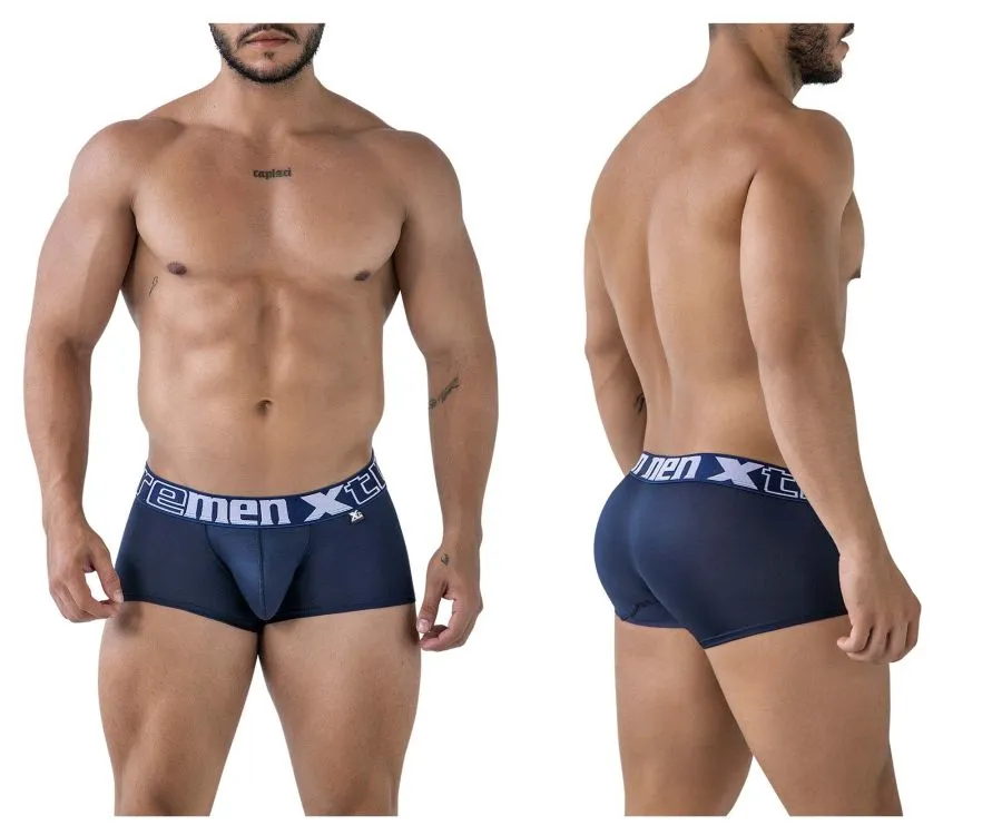 Clothing_Xtremen_Underwear Xtremen 91206B Microfiber Trunks Color Navy