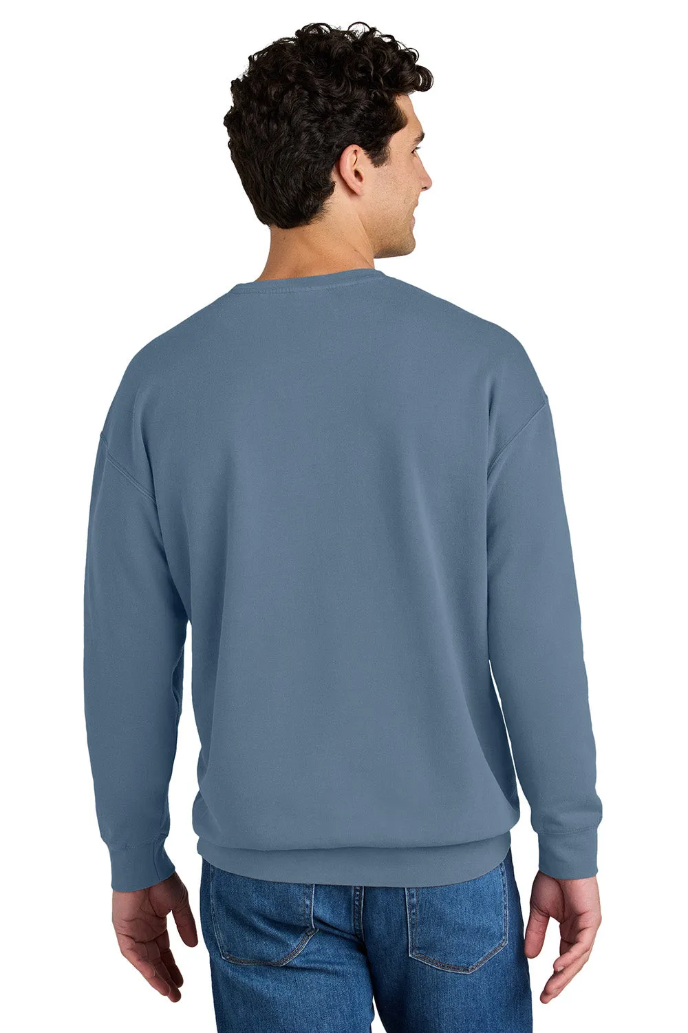 Comfort Colors Mens Garment Dyed Fleece Crewneck Sweatshirt - Blue Jean