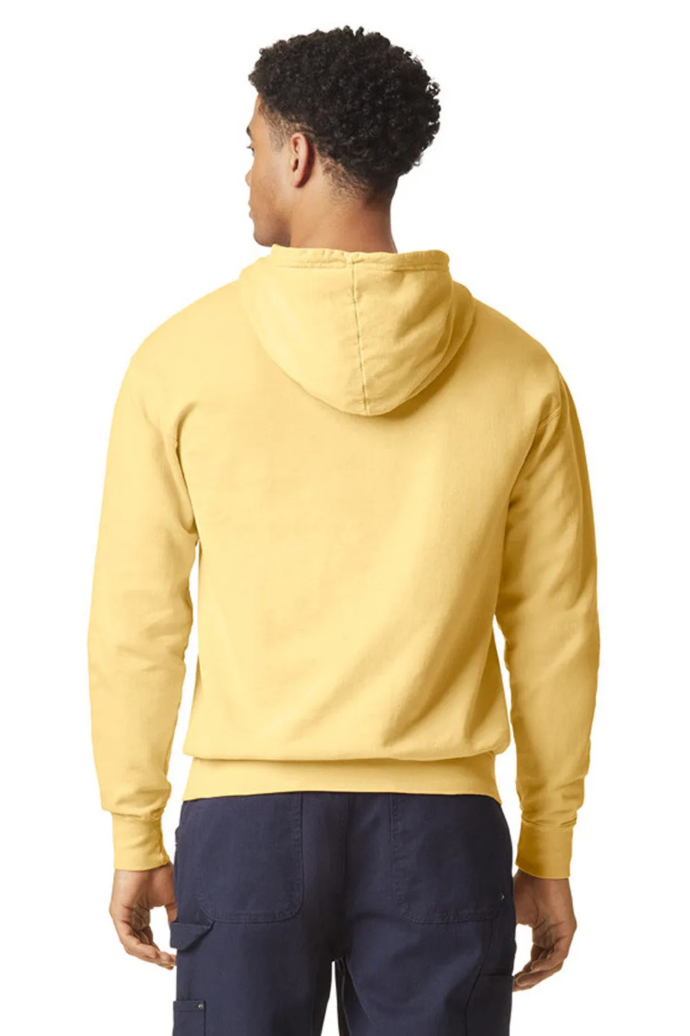 Comfort Colors Mens Garment Dyed Fleece Hooded Sweatshirt Hoodie - Butter Yellow