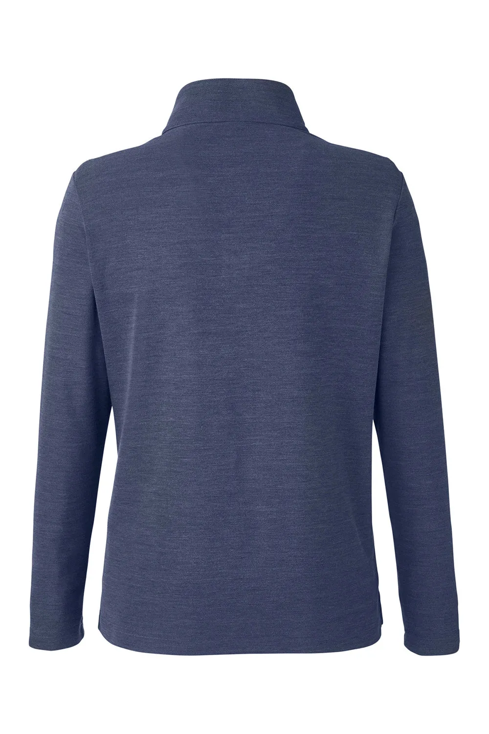 Core 365 Womens Fusion ChromaSoft Performance Moisture Wicking Pique 1/4 Zip Sweatshirt - Heather Classic Navy Blue