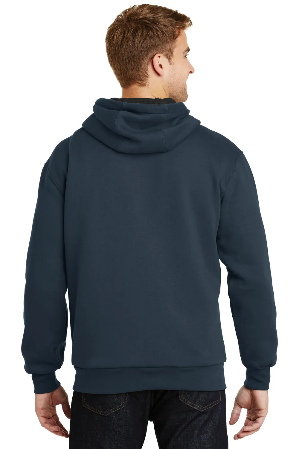 CornerStone Mens Full Zip Hooded Sweatshirt Hoodie w/ Pockets - Navy Blue
