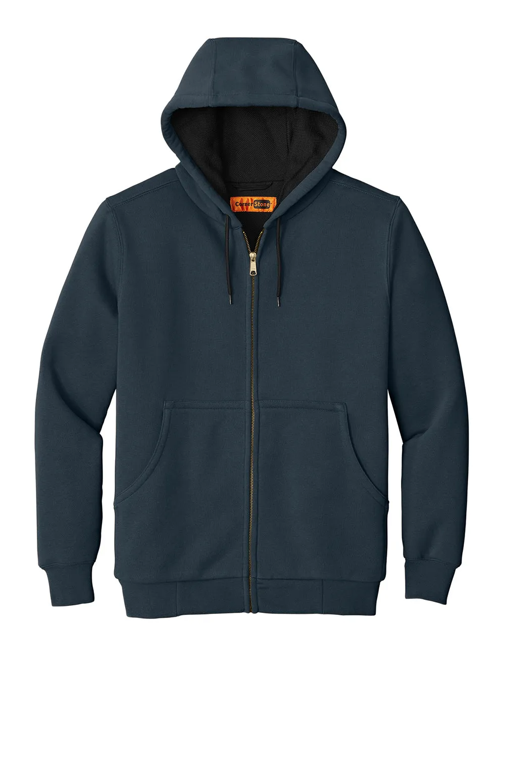 CornerStone Mens Full Zip Hooded Sweatshirt Hoodie w/ Pockets - Navy Blue